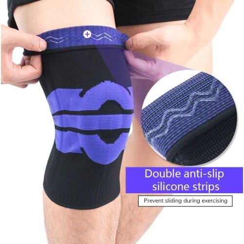 2PCS Unisex Pressurized Elastic Knee Pads Support Protection Outdoor Fitness Sport Basketball Cycling Knee Protector Brace Pads