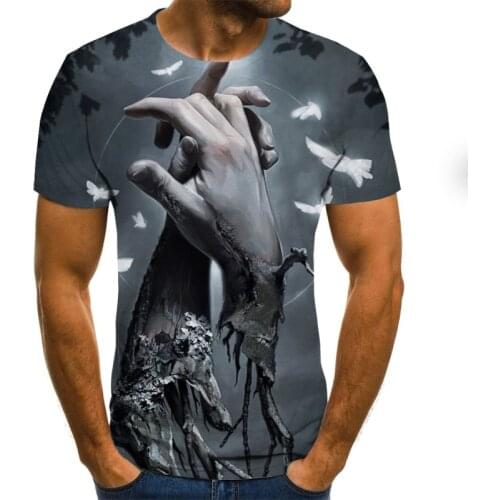 New artistic palm t-shirts 3D printed graphic t shirt Mens short sleeve T-shirt Summer fun T-shirts Harajuku shirt men tops