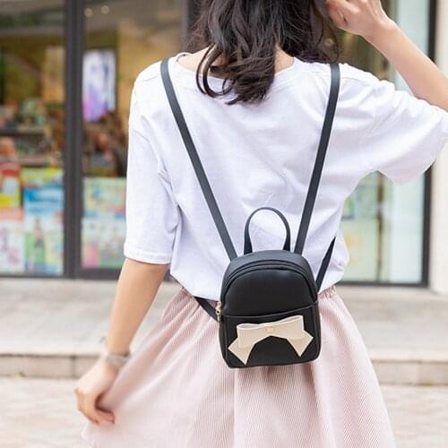 Summer New Arrivals Fashion Lady Shoulders Small Backpack school backpack Zipper Patchwork Phone Bag mochilas mujer 2019 PU #6