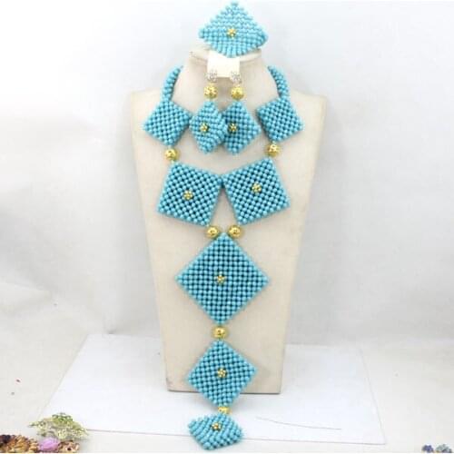 2015 New Fuchsia Pink African Costume Jewelry Set Nigerian Wedding Crystal Beads Jewelry Set Long Beads Free Shipping AIJ287