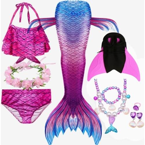 NEW Arrival!Kids Ariel Mermaid tails with Monofin Flipper Mermaid Swimming Tails for Children Girls Summer Beach Wear Swimsuits