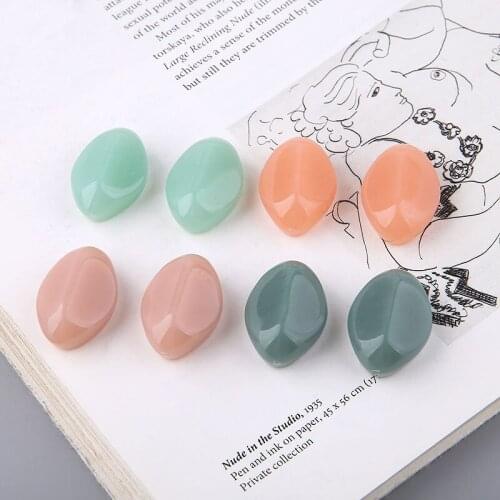 Wholesale 50pcs/lot color print geometry irregular shape flatback resin beads without holes diy jewelry earring accessory