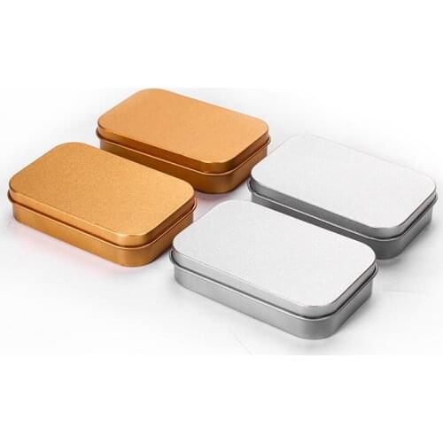 Wholesale 500 pc Survival Kit Tin Small Empty Metal Tin Silver Gold Flip Storage Box Case Organizer For Money Coin Candy Key