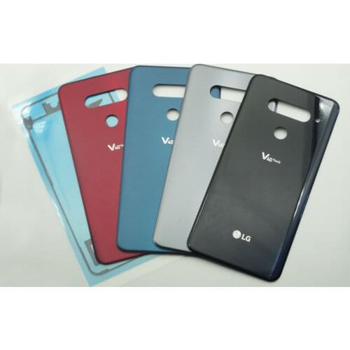Original Glass Battery Cover For LG V40 ThinQ Rear Housing Battery door Back Case With Logo + Adhesive