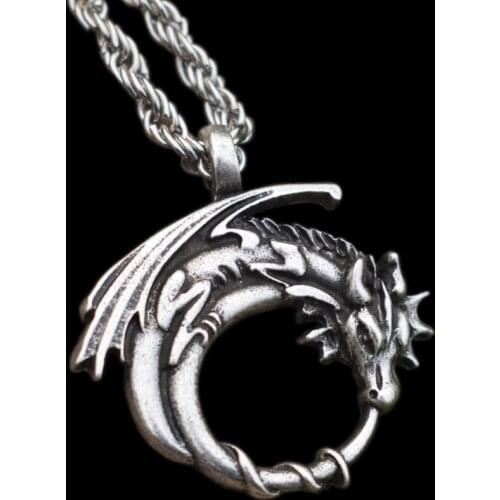 Dragon Necklace Mens Necklace Choose Chain Men Women Dragon On Moon Jewelry