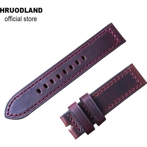 Vintage Genuine Leather Watchbands Brown Belt 22mm Women Men Cowhide Watch Band Strap Watch Accessories