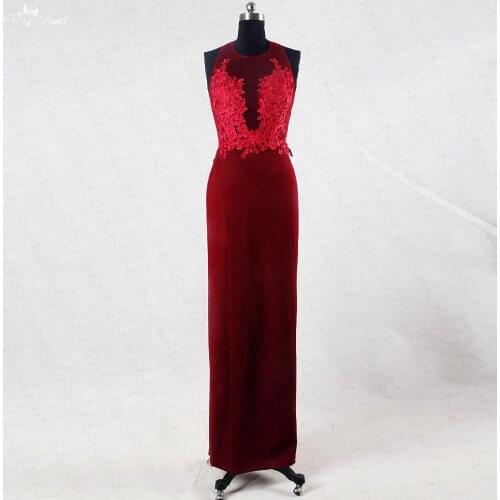 RSE720 Sexy Long Evening Burgundy Long Dress Evening Gowns