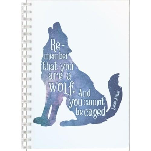 Sarah J. Maas A5 Notebook Spiral Binder Coil Note Diary Wolf Elk Rune Inspirational Motivational Quotes Carnet Travel Journal