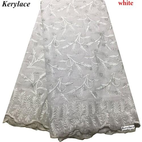 Mixed Colors High Quality Swiss Voile Lace In Switzerland African Cotton Fabric Latest Nigerian Wedding White 5 Yards KRL-35793