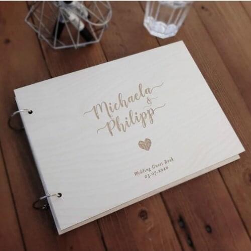 Modern Wedding Guest Book Wooden Wedding Guest Book Personalised Guest Book wooden photo album wedding gift graduation book