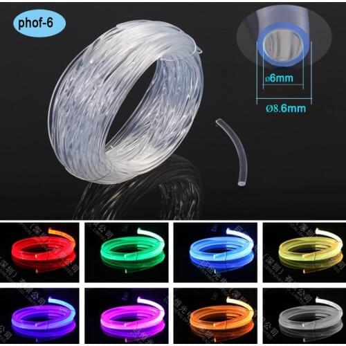 Anti-uv protection tube jacket 6.0mm step light led side emitting plastic optical fiber