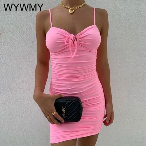 2021 Summer Pencil Dress Women Ruched Bandage Sexy Mini Dress Fashion Streetwear Outfits Club Sundress Female Vestidos De Fiesta