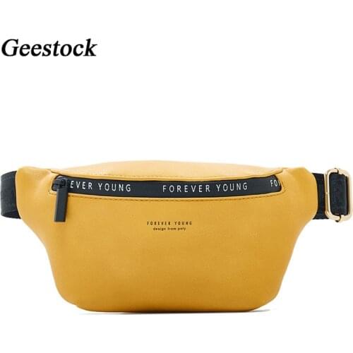Geestock Fanny Pack for Women Elegant PU Leather Waist Pack Multi-function Unisex Travel Belt Bags Ladies Waist Bag