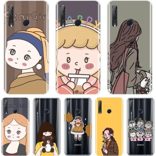 Back Cover For Huawei Honor V20 8S 8A Pro Silicone Kpop Girl Cute Art Aesthetic Phone Case For Huawei Honor 10i 20i 20 Lite Pro