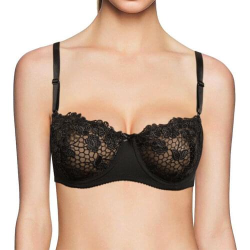 2021 Perspective Lace Women Bra Mesh Bras Bralette Underwear Sexy Lingerie Wire Bone Size Thin Bras A B C D 32 34 36 38 40 42 44