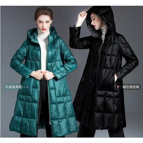 Female green white duck down jacket women hooded coat Cloak loose 2020 winter new fashion thick bread clothing trend jackets