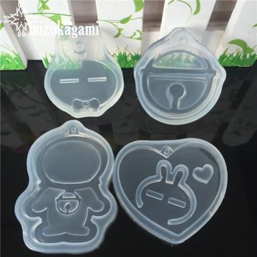 1pcs UV Resin Jewelry Liquid Silicone Mold Bell Cartoon Silicone Charms Molds For DIY Intersperse Decorate Making Jewelry