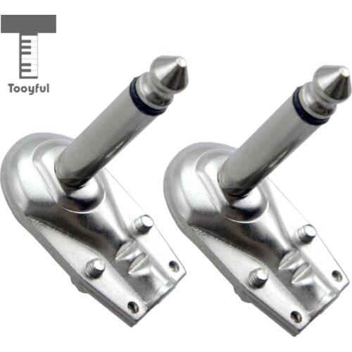 2pcs 6.35mm 1/4'' Right Angle Mono Jack Plug Guitar Audio Cable Connector Musical Instrument Parts