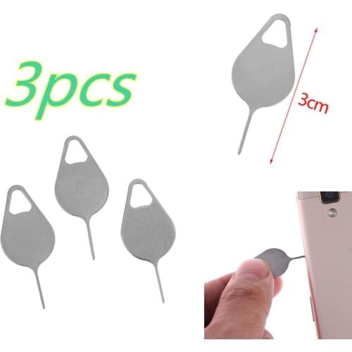 3pcs Sim Card Tray Removal Eject Pin Stainless Steel Needle for All Smart Phones for iPhone iPad Universal Key Tool