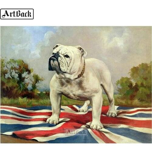 5d diamond painting dog british flag full square / round animal 3d diamond mosaic sticker craft embroidery decoration
