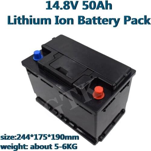 High Capacity 12V 14.8V 50Ah Lithium Ion Battery Pack 4S Li-ion Battery Rechargeable For Solar Energy Storage Camping RV Marine