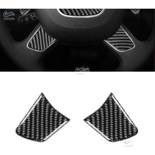For Audi A6 C7 A6L 2012 2013 2014 2015 2016 Carbon Fiber Car Interior Steering Wheel Panel Cover Trim
