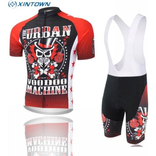 XINTOWN Team Mens Short Sleeve Ropa Ciclismo Breathable Cycling Jersey & Bib Shorts Set Outdoor Sports Wear