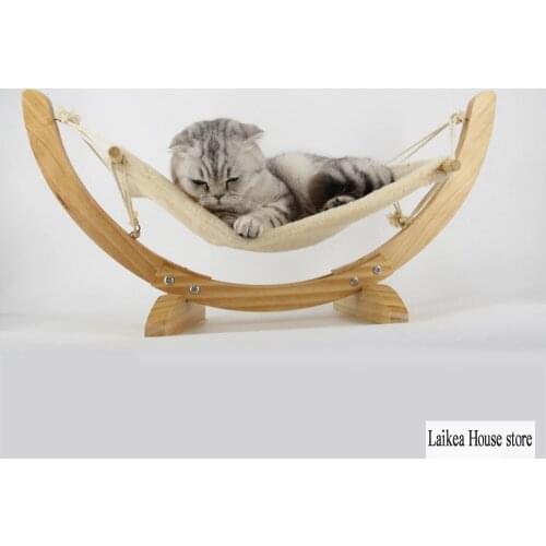 Puppy Cat Hammock Tent Solid Wood DIY Assembly Swing Bed Sleeping Cradle Pet Supplies Indoor Using Fashionable Breathable