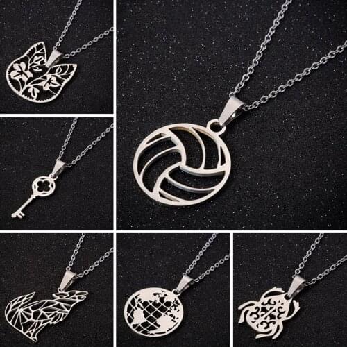 Hfarich Individuality Volleyball Pendants Necklaces Choker Chain Cute Lucky Key Necklace For Kids