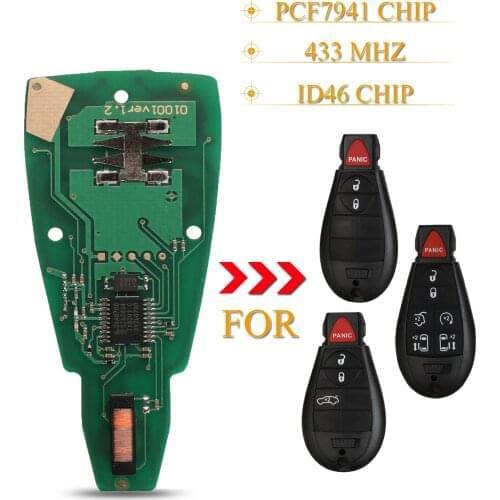 Kutery 2/3/4/5/6/7 Buttons Remote Key Circuit Board Fob 433Mhz ID46 Pcf7941Chip For Jeep Chrysler Town Country Mini Van
