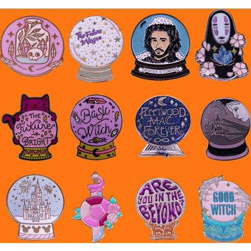 Witchcraft Quartz Enamel Pins Funny Metal Cartoon Brooch Backpack Hat Bag Collar Lapel Badges Men Women Fashion Jewelry Gift