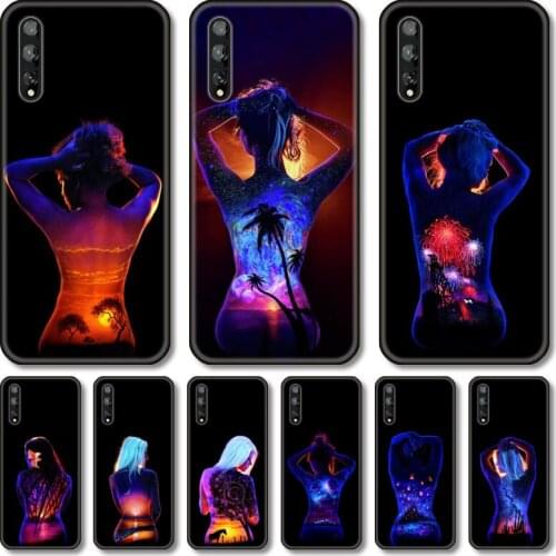 Creative Phone Case For Huawei Y 5 6 7 8 9 A P S Pro 2020 2019 Black Shell Cover
