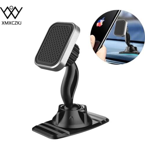 XMXCZKJ Universal Magnetic Car Phone Holder Double 360° Rotation GPS Strong Magnet Dashboard Mount Holder For iPhone Xiaomi