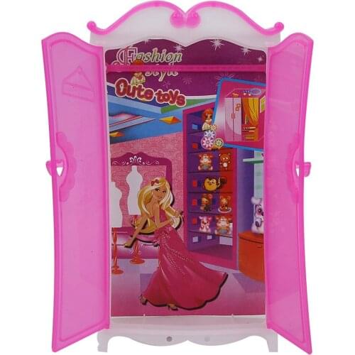 Princess Furniture Wardrobe Doll House Closet Plastic Doll Bedroom Furniture Toy Accessories