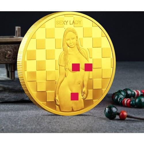 Lucky Coin Girl Head And Tail Challenge Coin Sexy Girl Sexy Lady Mature Gold Toy Gift Gold Plated Challenge Coin ,Gold Coin #12