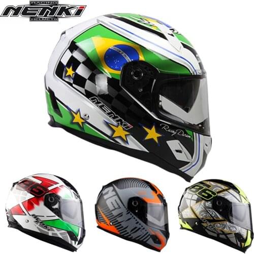 NENKI Motorcycle Helmet Full Face Touring Helmet Fiberglass Shell Street Moto Motorbike Racing Riding Helmet With Corner DOT Ap