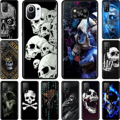 Rock And Roll Skull For Xiaomi Mi Poco X3 NFC 10T Pro Note 10 Lite 9T Soft Phone Bumper Case M3 11 F3 CC9e F1 Shockproof Cover