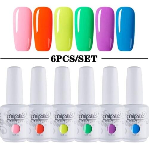 SHEENIA 15mlx6 Nail Gel polish SET total 90ML High Quality Nail Gel Polish BIG White Glass Bottle UV Varnish Nail Gel manicure