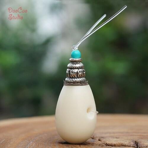 Natural white Bodhi Seed Guru Beads Drop Guru Bead Tibetan silver Mala Japa Beads Bracelet Jewellry Findings DIY Accessories