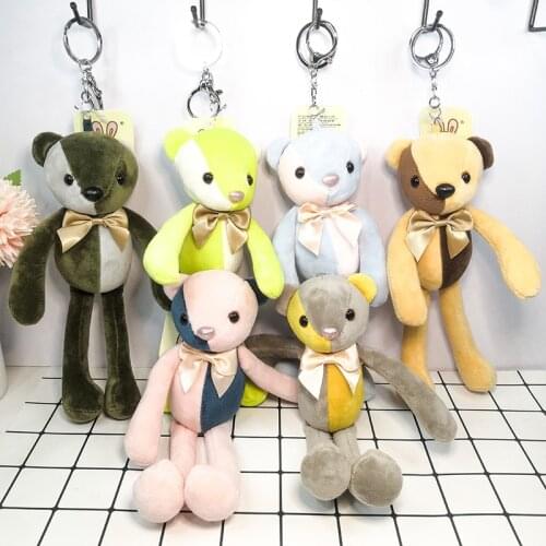 New cute 23cm Cute color matching long-legged bear plush doll pretty pendant couple student bag keychain kids christmase gift