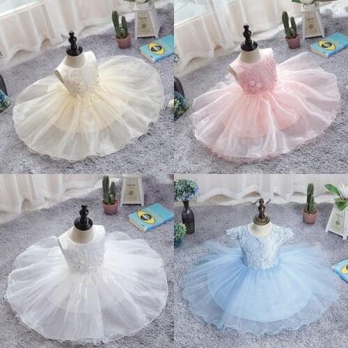 Pearls Girl Pageant Dresses Tulle Sashes Flower Girl Dress Cute Bow Sashes First Communion Dress Wedding Party Frocks New Year