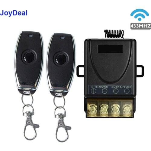 433MHz High Power DC 12V 24V 72V 30A RF Remote Control Switch 1CH Relay Receiver and Transmitter for Car Horn Water Pump Control