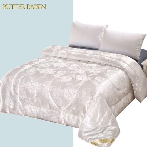 Luxury Silk Comforter Jacquard Bed Duvet Weighted Blanket Winter Quilted Quilts Twin Full Queen King Size Home textiles Duvet