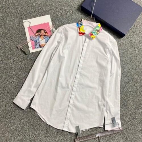 2021 Autumn Men Women Dress Shirts New Korean Men Fashion Long Sleeved Casual Men Shirt Cartoon Print Shirts рубашка