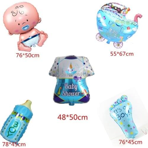 5pcs/lot Designs Baby Shower Balloon Baby Boy Girl Foil Balloons Kids 1 Year Birthday Party Decoraiton Globos The Air Balls