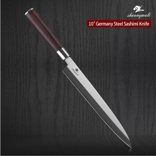 Shuangmali 10 Inch Sashimi Filleting Knife High Carbon Stainless Steel Chef Salmon Filleting Knives Japanese Sushi Slicing Knife