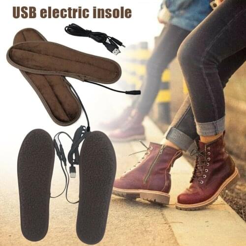 USB Heated Insoles Electric Pads Winter Foot Warmers Shoes Boot Heater Insoles -OPK
