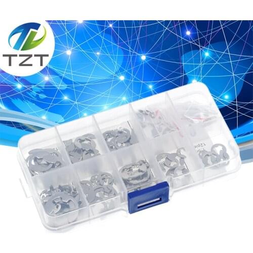 120PCS 304 Stainless Steel Stainless Steel E Clip washer Assortment Kit Circlip retaining ring for shaft fastener M1.5~M1