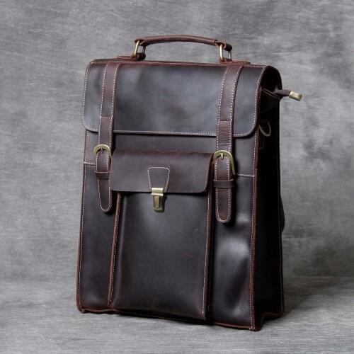 Genuine Leather Men Bag Casual Business Man Shoulder Crossbody Bags Cowhide Large Capacity Top Layer Leather Travel Message Bag