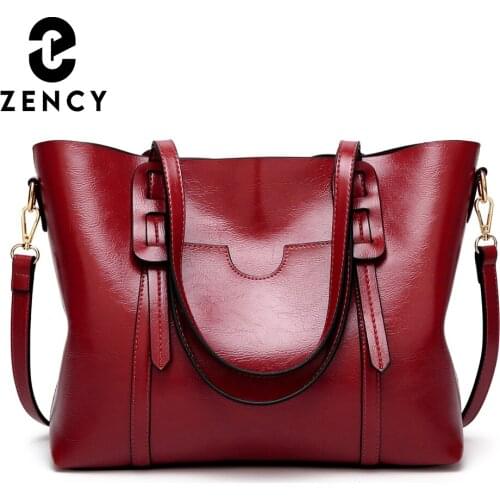 Zency Fashion Vintage Women Tote Bag Soft Pu Leather Handbag Commute Working Ladies Shoulder Bag Large Capacity Females Purse